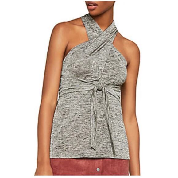 BCBGMAXAZRIA Tie Front Knit Sleeveless Halter Top S - Picture 1 of 9